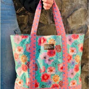 Matilda Jane Floral Tote with Pink and Blue